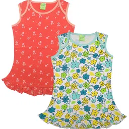 Clothe Funn Girls Pack of 2 Floral Print A-Line Dress-picture-28