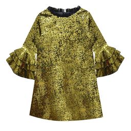 a.t.u.n. A T U N Gold-Toned Embellished A-Line Dress-picture-39