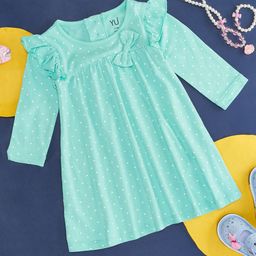 YU by Pantaloons Girls Polka Dots Printed Pure Cotton A-Line Dress-picture-12