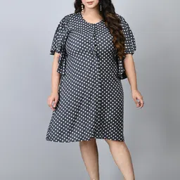 PrettyPlus by Desinoor com Plus Size Grey A-Line Dress-image-43