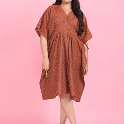 LastInch Geometric Printed V-Neck Kaftan Dress-picture-23