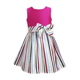 a.t.u.n. A T U N Fuchsia & Multicoloured Striped A-Line Dress-picture-8