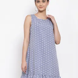 iki chic Women Lavender Printed A-Line Dress image 1