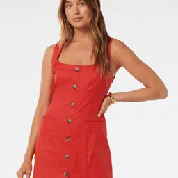 Forever New Shoulder Straps Linen A-Line Dress image 1