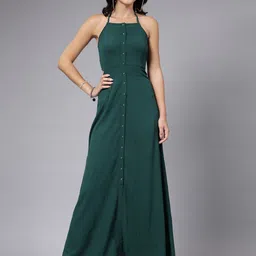 aayu Halter Neck Sleeveless Maxi Dress-image-33