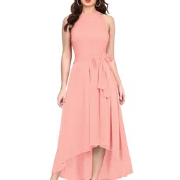 BAESD Peach-Coloured Fit & Flare Maxi Dress-picture-33