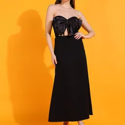 DODO & MOA Black Strapless Scuba Maxi Dress-picture-13