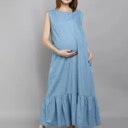 VYN Denim Maternity Maxi Dress-picture-19
