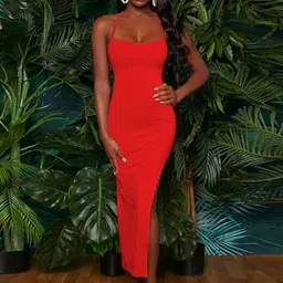 StyleCast Solid Georgette Bodycon Midi Dress image 1