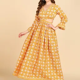 znx clothing ZNX ClothingFloral Printed Bell Sleeves V-Neck Maxi Dress-picture-29