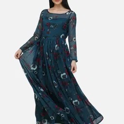 SCORPIUS Floral Print Chiffon Maxi Dress image 1