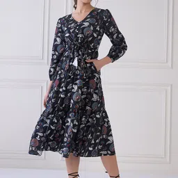 MEDLEY BY ANTHEAA Floral Print Fit & Flare Midi Dress image 1