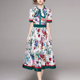 JC Collection Floral Printed Accordion Pleated Fit & Flare Midi Dress-picture-25