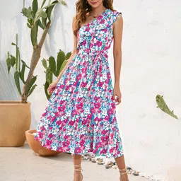 StyleCast Floral Printed Fit & Flare Midi Dress-image-59