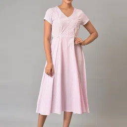 AURELIA Striped Fit & Flare Midi Dress-picture-38