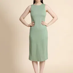 TOOCHKI Round Neck Sleeveless Sheath Midi Dress-picture-13