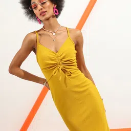 Veni Vidi Vici Women Shoulder Straps Midi Sheath Dress-image-81