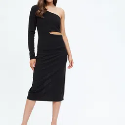 Harpa One Shoulder Cut Out Sheath Midi Dress-picture-16