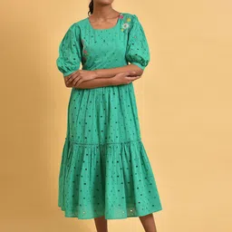 W Self Design A-Line Midi Dress image 1