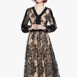 JC Collection Women Black Floral Midi Dress-image-84