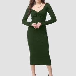 CareDone V-Neck Sheath Midi Dress-picture-33
