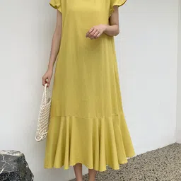 JC Mode Round Neck Opaque A-Line Midi Dress-picture-56