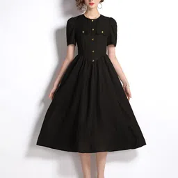 JC Collection Black Midi Dress image 1