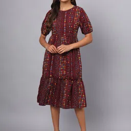 BRINNS Geometric Print A-Line Midi Dress image 1