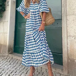 StyleCast Printed Short Sleeves A-Line Midi Dress-picture-39