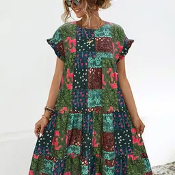 StyleCast x Revolte Ethnic Motifs Printed A-Line Midi Dress-picture-23