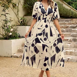 StyleCast Batwing Sleeve Chiffon A-Line Midi Dress-picture-23