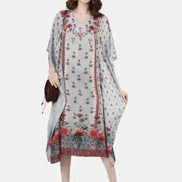 Sukshat Floral Printed Midi Kaftan Dress-picture-36