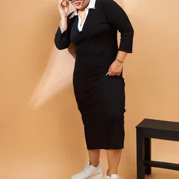 SASSAFRAS Curve Plus Size Sheath Midi Dress-picture-20