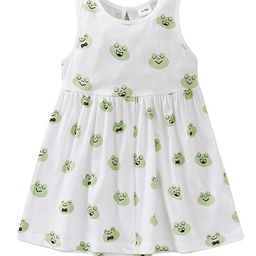 StyleCast Girls White Conversational Printed Sleeveless Cotton Fit & Flare Maxi Dress-picture-15