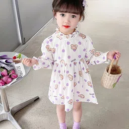 StyleCast Girls Purple Printed Fit & Flare Cotton Dress-picture-32