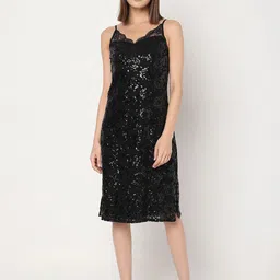 Vero Moda Embellished Sequinned Sheath Dress-picture-23