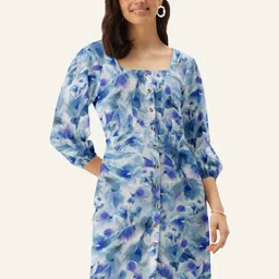 DressBerry Blue Floral Sheath Dress-image-42