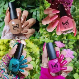 MI FASHION Set Of 4 Vernis A Ongles Ultra High Glass HD 3D Shine Nail Polish 60ml - Dark Nude, Candy Cotton, Sea Green, Bright Plum-picture-26