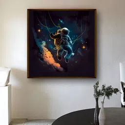 Artsense Blue & Black Canvas Abstract Painting Wall Art-picture-13