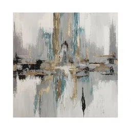 RANDOM White & Blue Canvas Painting Wall Art-picture-27