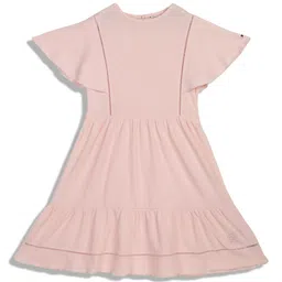 Tommy Hilfiger Girls Cotton Flared Sleeve Fit And Flare Dress-image-1