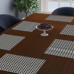 Dakshya Industries Grey 6 Pieces Printed Rectangular Table Placemats-picture-48
