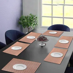 Dakshya Industries Pink 6 Pieces Floral Rectangular Table Placemats-picture-26