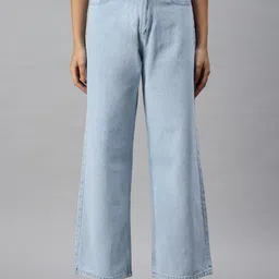 SHOWOFF Women Wide Leg High-Rise Light Fade Cotton Jeans-picture-18