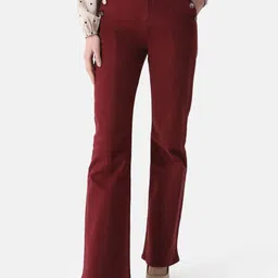 Kazo Women Straight Fit High-Rise Cotton Jeans-image-20