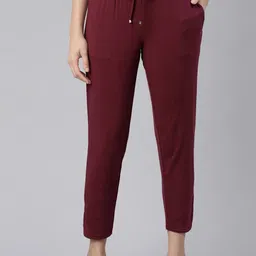 Enamor Women Mid-Rise Tapered Lounge Pants-image-86