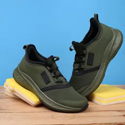 FILA Men Green Solid PU Sneakers-picture-21