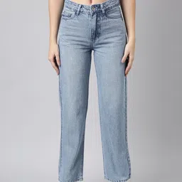 SHOWOFF Women Jean Straight Fit Heavy Fade Mid-Rise Acid Wash Jeans-picture-20