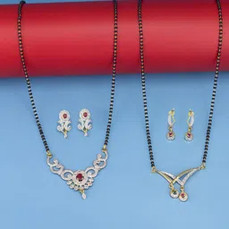 PRIVIU Set Of Two Gold Plated Mangalsutra-picture-37