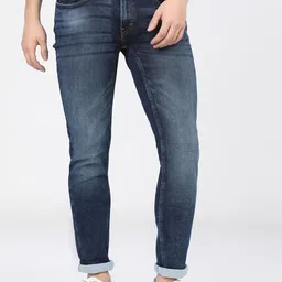 HIGHLANDER Men Blue Slim Fit Heavy Fade Stretchable Jeans image 1